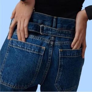 Everlane cinch back utility jeans with adjustable waist strap - size 26 regular